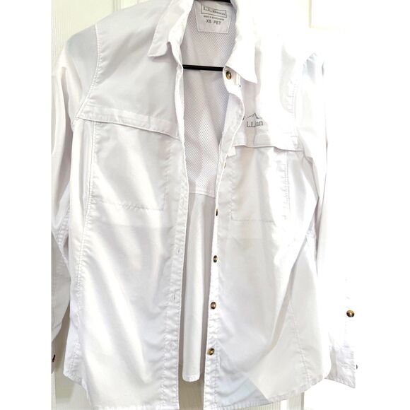L.L. Bean White Tropicwear Sun Shirt Women's XS ☀️ - Picture 9 of 9